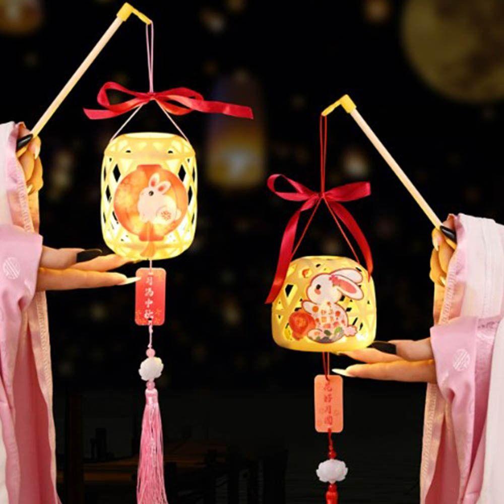 Handmade Children DIY Lantern Material Kit Handcraft Rabbit Handheld Lantern  Outdoor