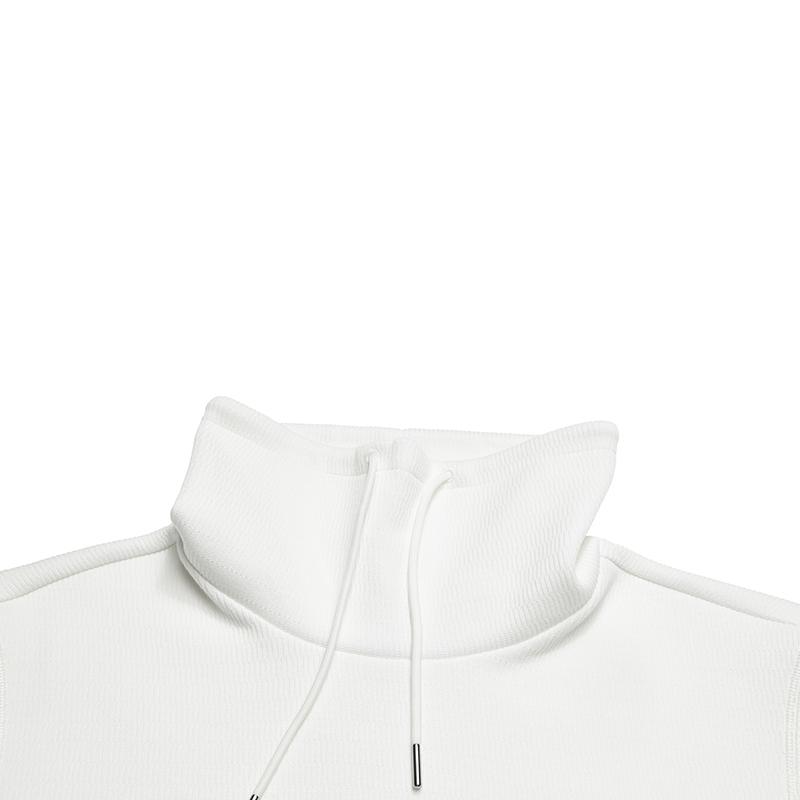 Fila Urban Explore Fashion Sports Casual Simple Style Breathable Elastic High Neck Knit T-Shirt Women Tops White A11W548209FWT