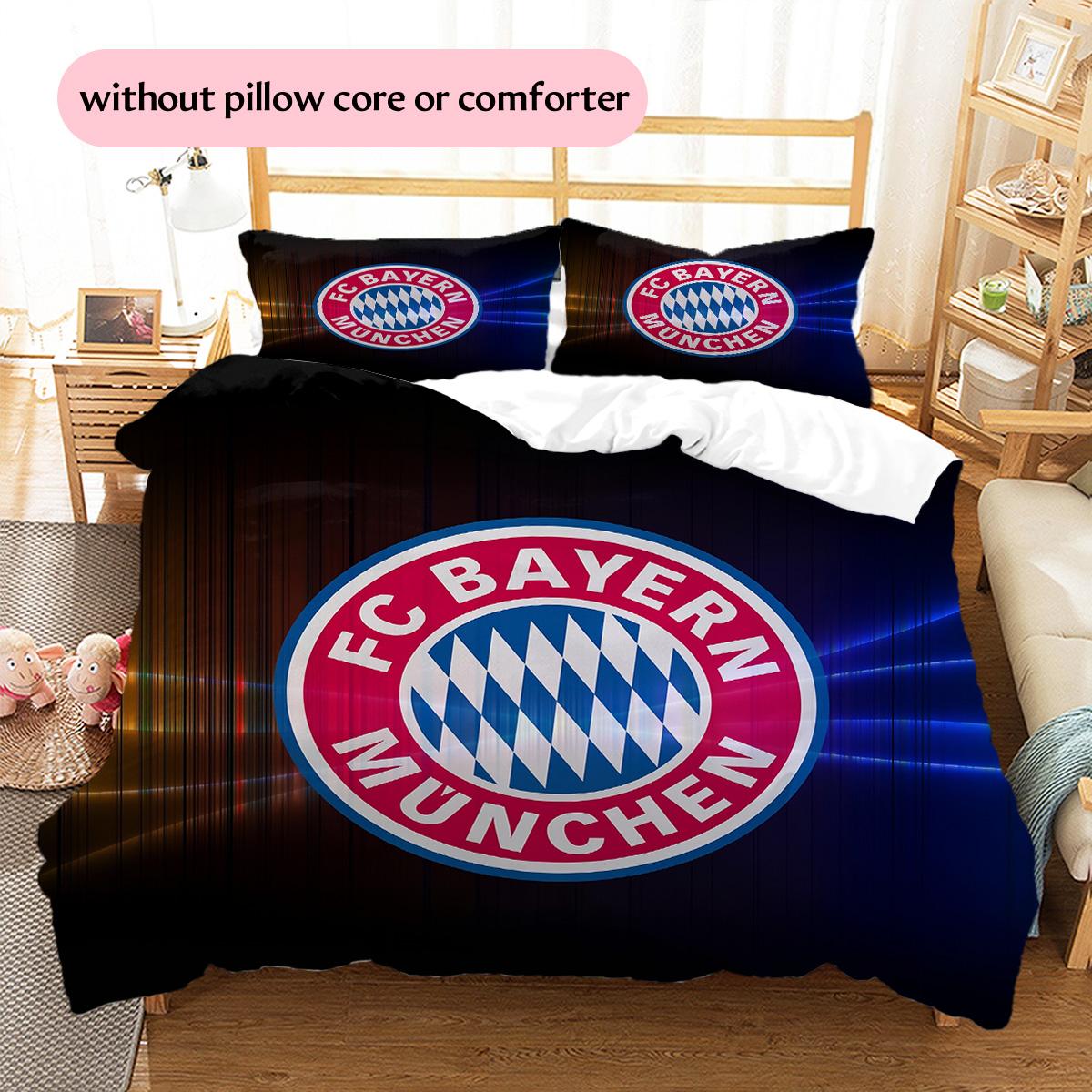 

ФК Баварія Мюнхен З малюнком Комплект постільної білизни з ковдрою Декор для дому Подарунок (1 * підковдра + 2 * наволочки без наповнювача) 140x200cm