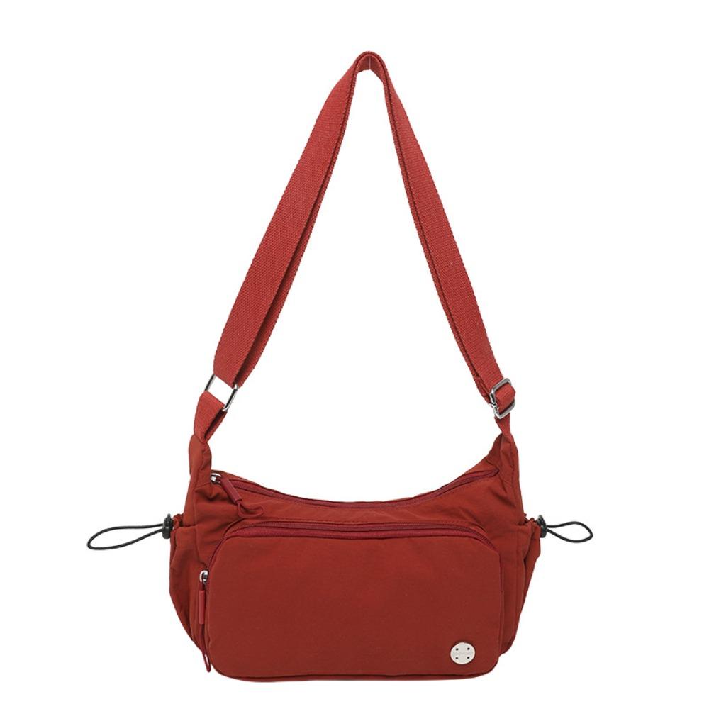 

Simple Cross Body Bag Casual Commuting Sling Bag Fashion Nylon Shoulder Bag Outdoor красный