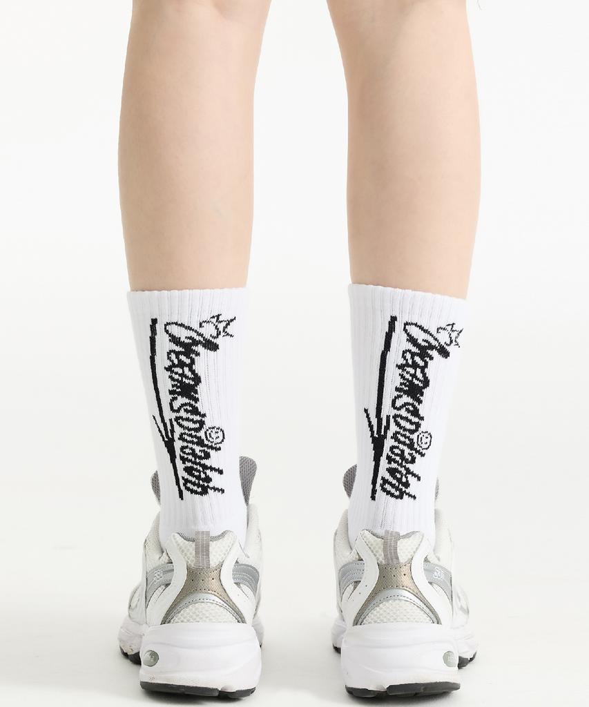 CREAM SODA LAB Cream Soda Lettering Socks White