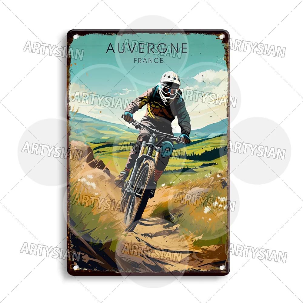 Tour de France Cycling Metal Sign Alpe d’Huez Mont Ventoux Le Jura Auvergne Mont Blanc Champs-Élysées Col du Tourmalet NICE