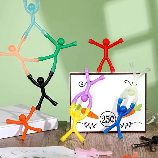 10 Stück Stressabbau Magnet Männer Spielzeug Bunt 3D Männer Kühlschrankmagnet Kinder Erwachsene Tragbares Reise Sinnesspielzeug