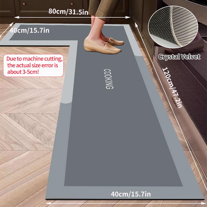 

Коврик для кухни в скандинавском стиле, длинный кухонный коврик из кристального бархата, Г-образные ковры, противоскользящие коврики для кухни, впитывающие подкладки для ног