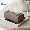 Bedroom Tissue Container Faux Leather Box, Minimalist Napkin Holder for Living Household Box Room Desk, Decorative Dispenser Cover Facial Tissues