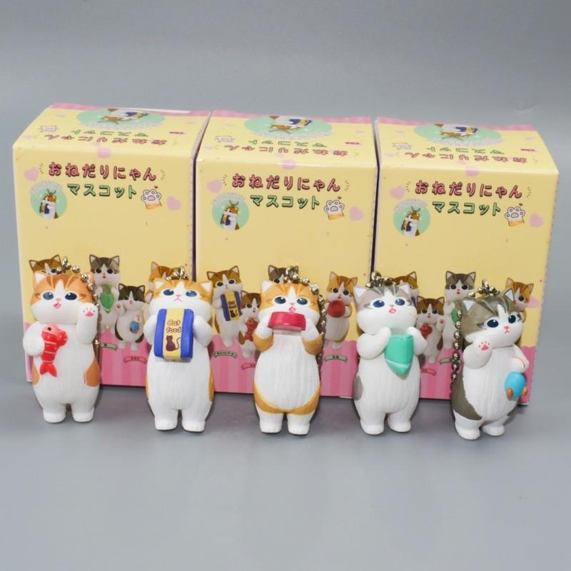 Cat Keychain Action Figure Cartoon Model Toy Decoration Children Gifts Ornament