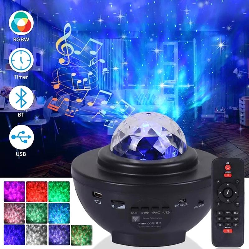 Led Star Projector Night Light Galaxy Starry Night Lamp Remote Control Projector