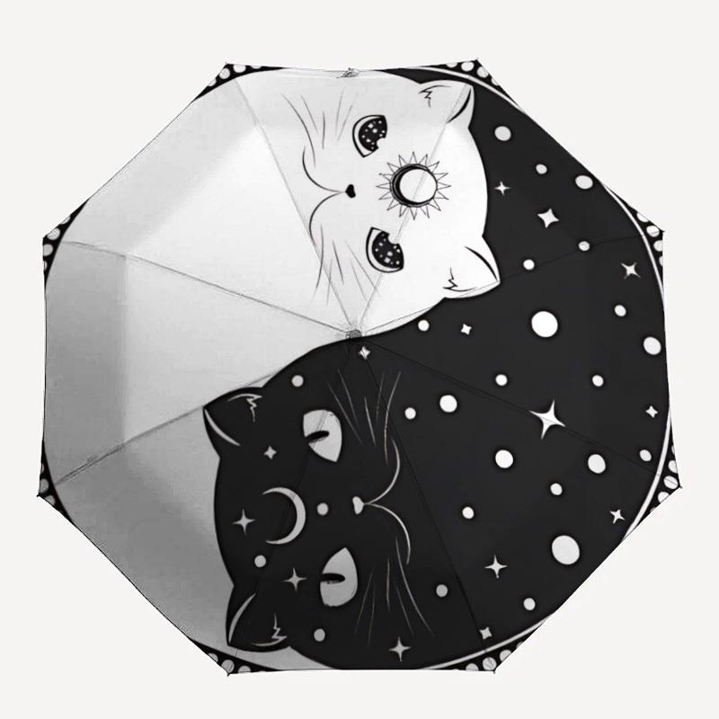 

1pc Cat Yin Yang Automatic Open/Close Umbrella, Ideal Fan Gift for Birthday, Christmas, Trendy Fashion y250828030