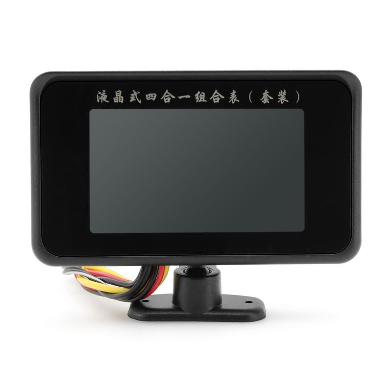 ZMFJH 4IN1 LCD-Anzeige Auto Mehrfach Digitaler Öldruck+Wassertemperatur+Kraftstoffanzeige+Spannung mit Sensor Summer Blinkendes Alarmsignal 12V24V