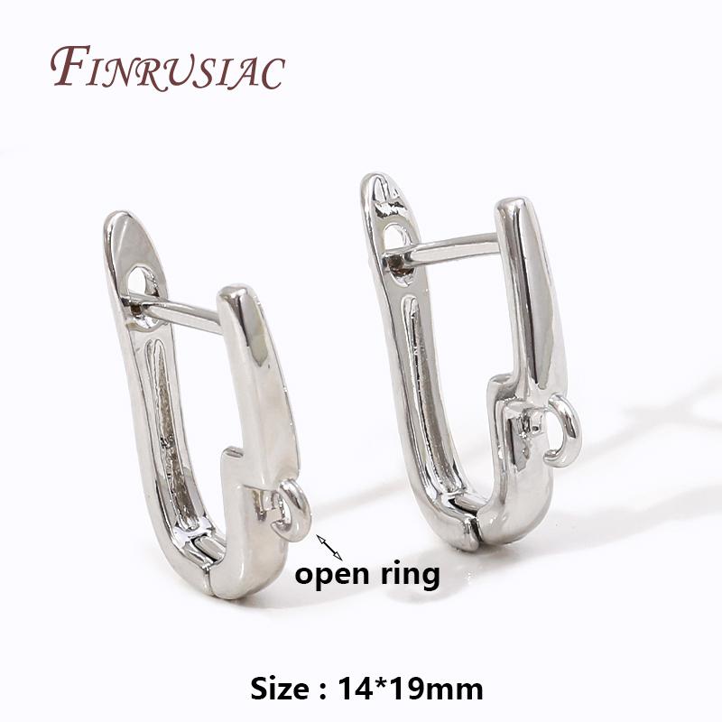 

Fashion Cubic Zirconia Earwire Fastener Findings 18K Gold Plated Ear Wire Hooks Clasps For DIY Earring Making Jewelry Materials 1 pair