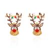 Christmas Enamel Bulb String Cute Reindeer Animal Drop Earrings Creative Holiday Dangle Earring Party Jewelry Gift For Women Men