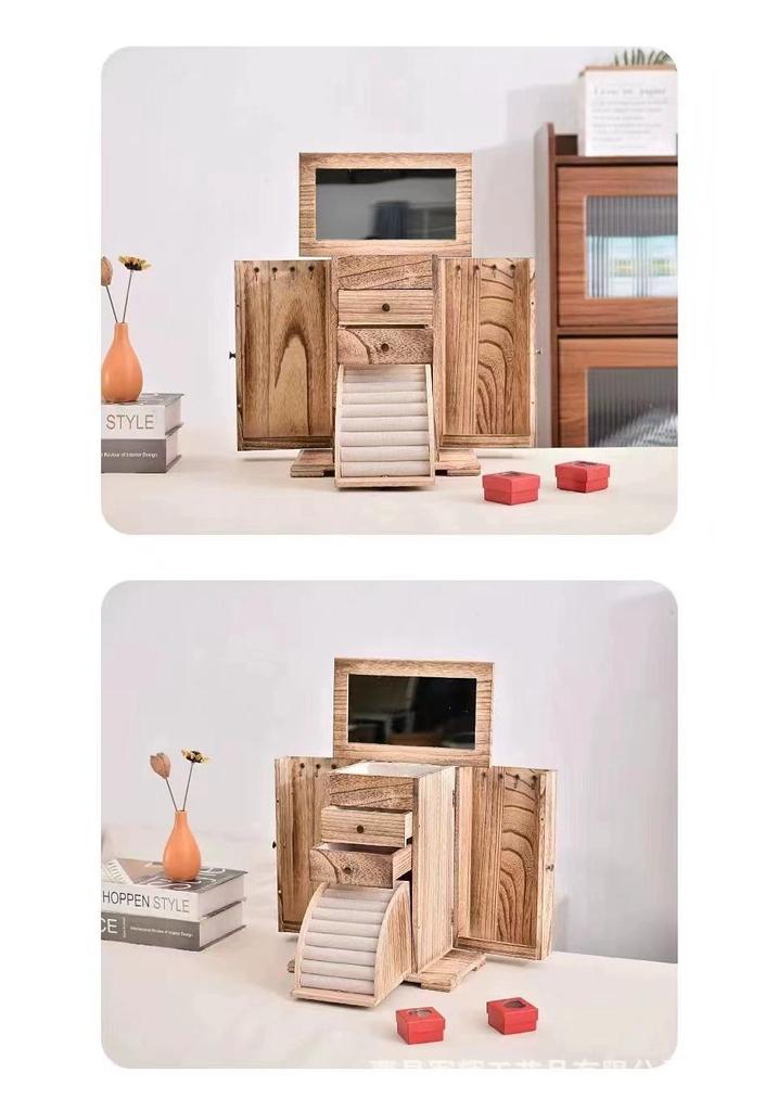 Wooden Multi-Layer Jewelry Box Display & Storage Organizer