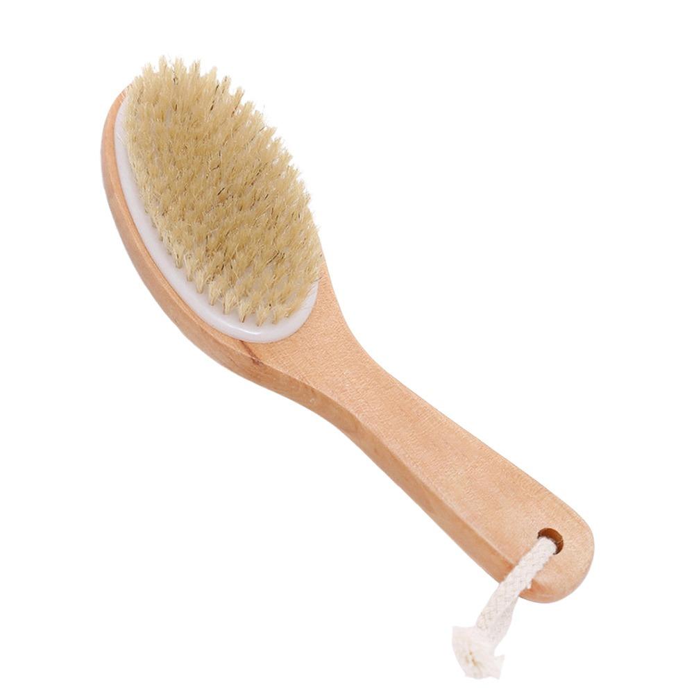 Durable Boar Bristle Body Brush Natural Wooden Shower Brushes Soft Dry Brushing for Exfoliation