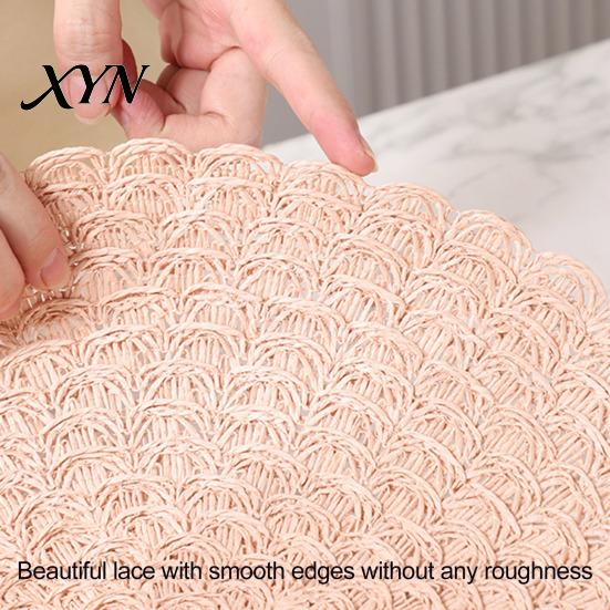 Flexible Silicone Dining Pads Round Insulated Placemat for Table, Heat Resistant Paper Place Mat, Waterproof Oil Proof Non Placemats Slip Coaster