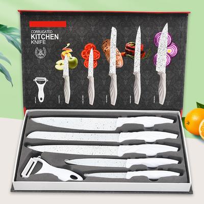 White Six-piece Kitchen Stainless Steel Knife Set Gift Box Kitchen Tool