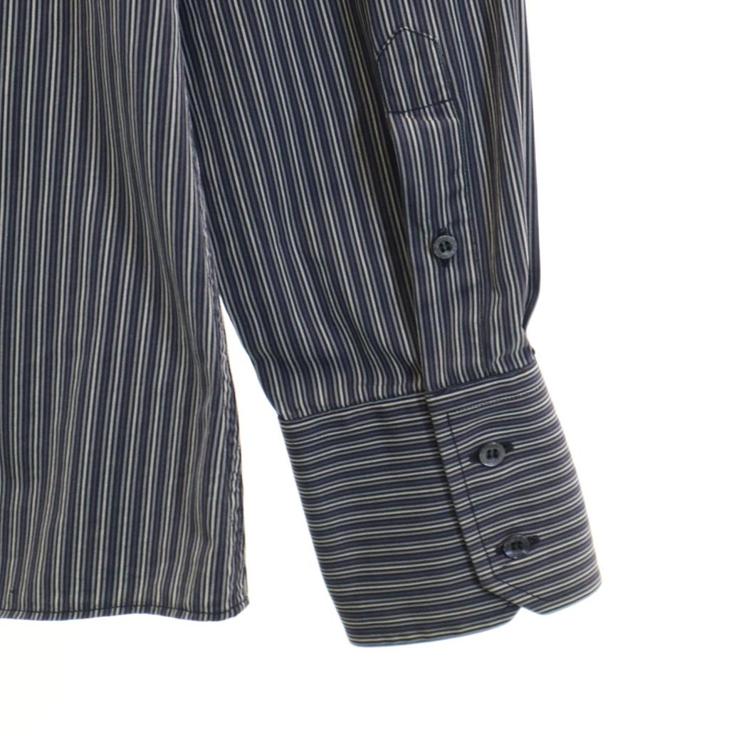 Gucci Made In Italy Striped Pattern Long Sleeve Cotton Shirt 43 Men's Used