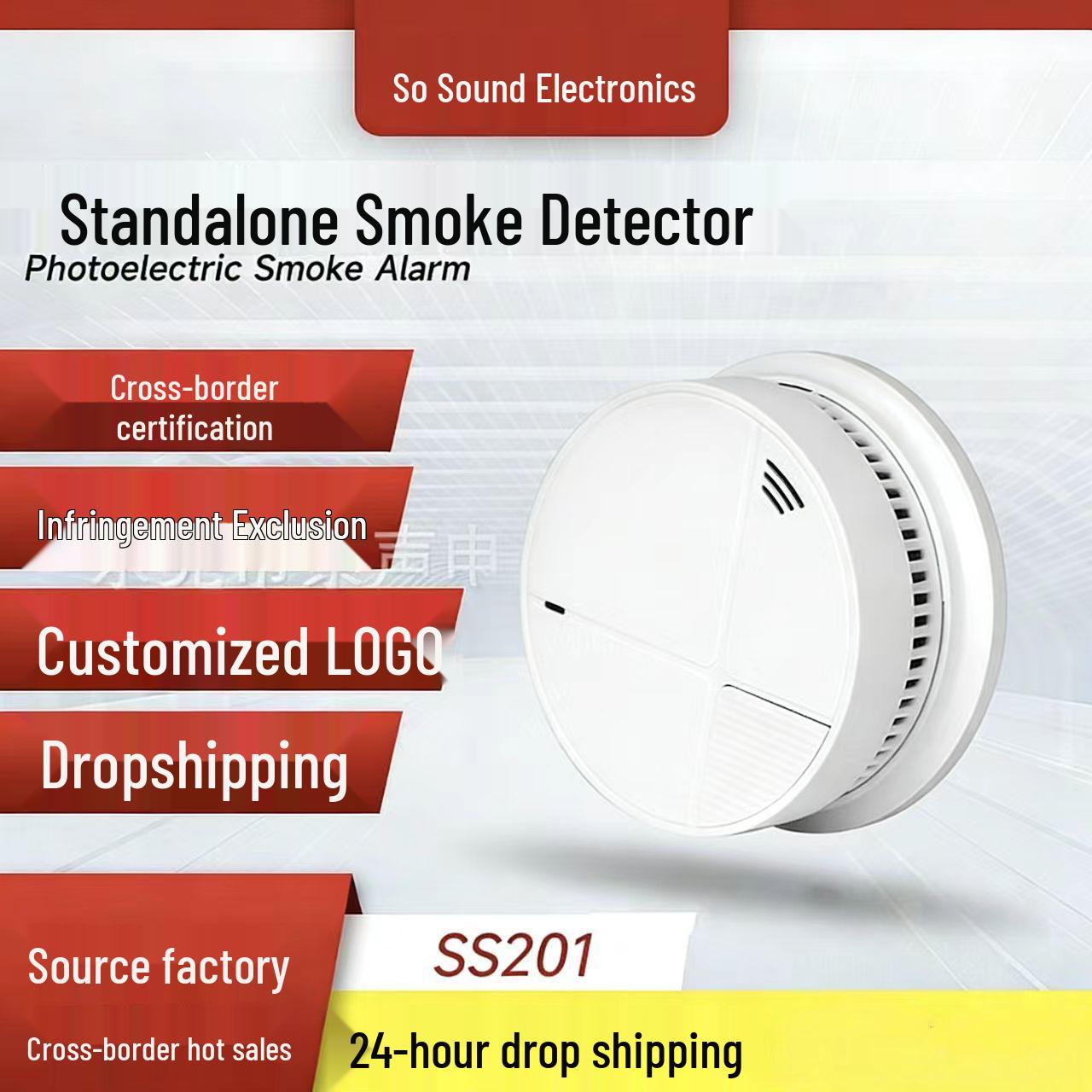 Cross-Border Hot Selling Audio-Visual Alarm: Sound, Light & Smoke Alert