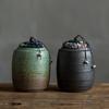 Retro Tea Canister Small Mini Tea Packaging Box Ceramic Stoneware Airtight Jar Portable Storage Tea Storage