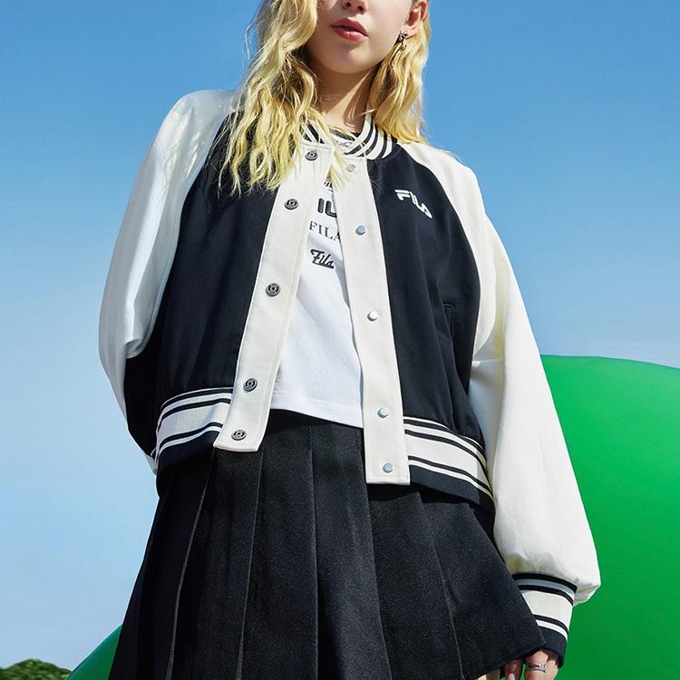 FILA Baseball Jackets Women's Xuan White Baseball Collar Moderate F11W219504FIV