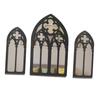 3 Pieces Gothic Wall Mirrors Baroque Style Goth Room Decor Arched Wall Mirrors for Bathroom Bedroom Living Room Home Decor