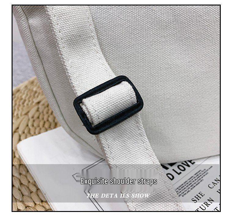 Unisex Trendy Canvas Crossbody Bag: Hip Hop, Japanese, Casual & Versatile Design for Students