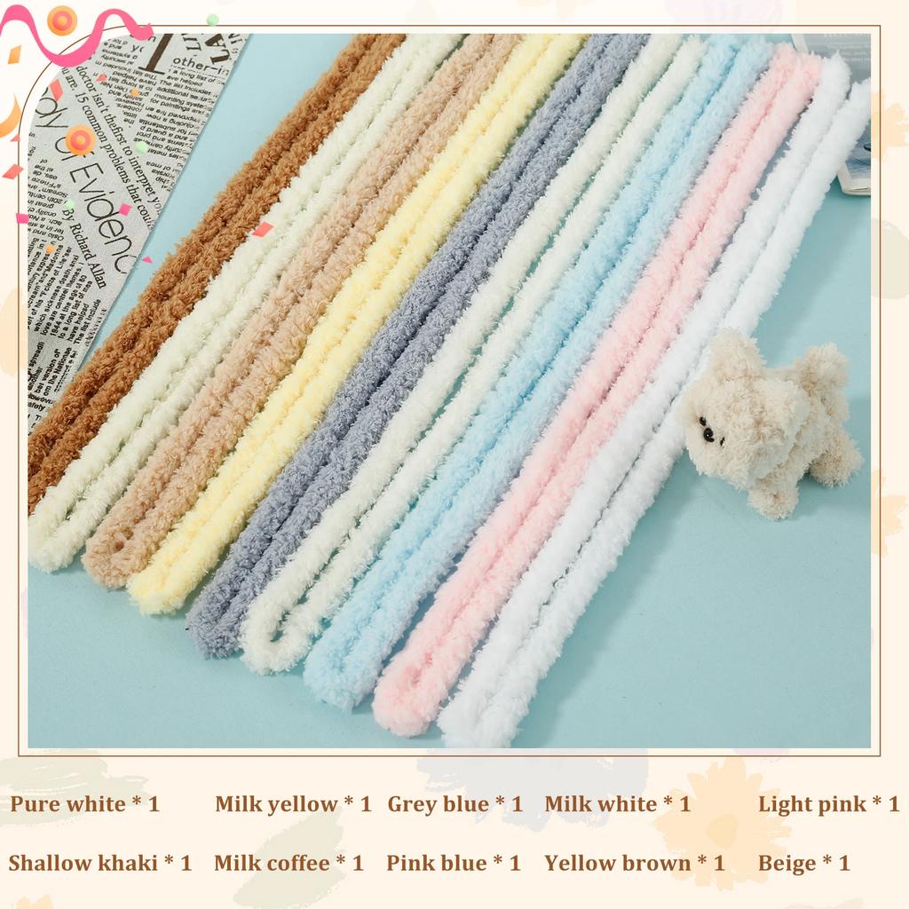 10 stuks Pijpenragers 100 cm Dikke Pluche Pijpenragers Knutselen Zachte Chenille Stelen Pijpenragers Knutselbenodigdheden Flexibele Pijp