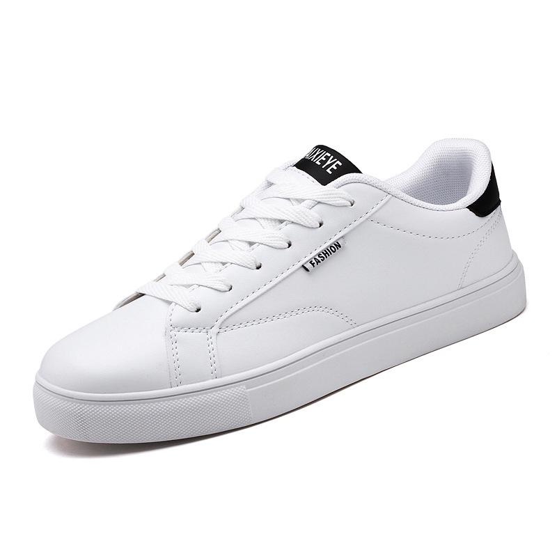 Autumn New Low-top Lazy One-pedal Leather White Shoes Men's Board Shoes Korean Version of Simple and Versatile Canvas Shoes