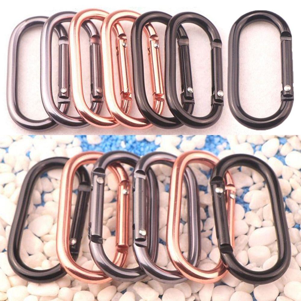 

5 шт., карабин для ворот с покрытием из алюминиевого сплава, 3 цвета, пряжки, зажимы, новый овальный триггер, уличный инструмент