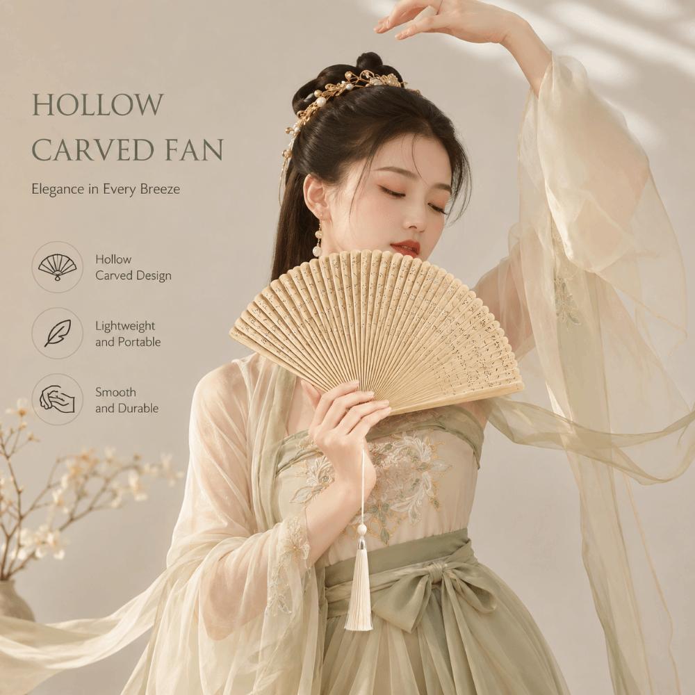 Portable Retro Hand Fan Antique Classical Folding Fan Women's Folding Fan Wedding Decoration