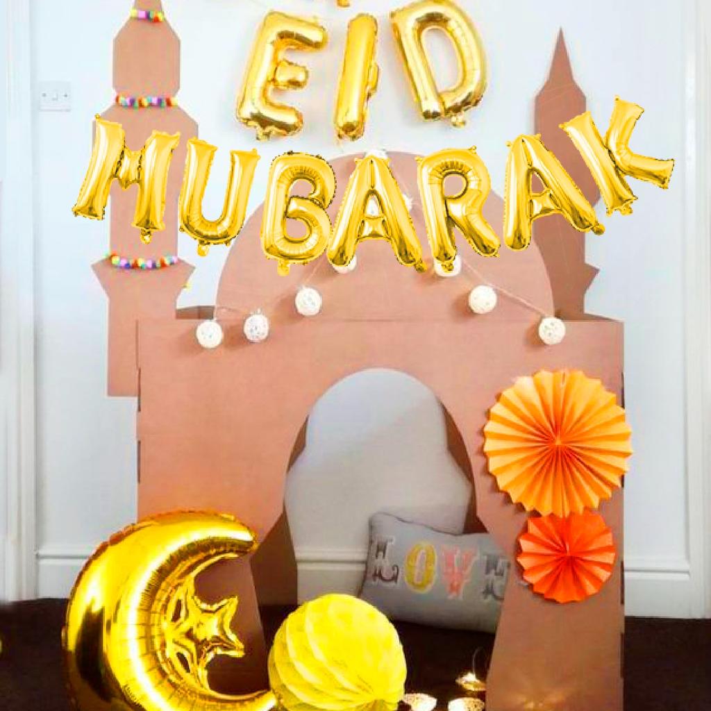 2025 Eid Mubarak Decor Balloon Banner Ramadan Decoration for Home Islamic Muslim Party Decor Supplies Happy Eid Al Adha Decor
