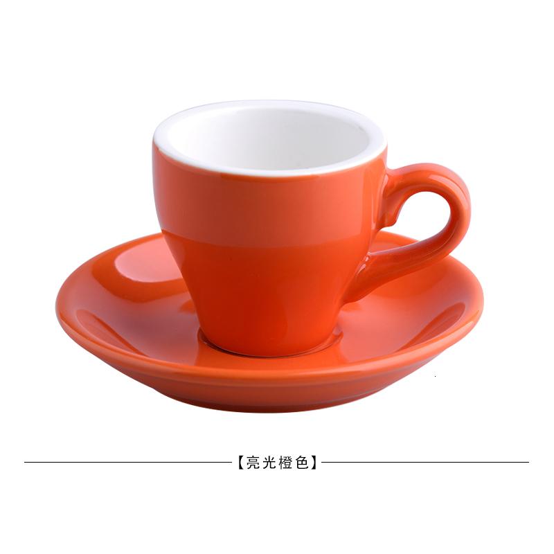 80cc Coloured Cheap Thick Ceramic Espresso Cups Saucer Set Cafe Household Caffe Latte Expresso Strong Coffee Mugs Tray Wholesale