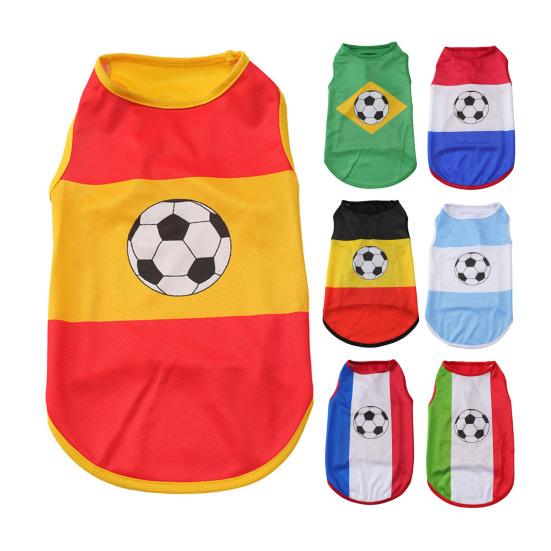 Camiseta de verano para perros con estampado de fútbol, ​​chaleco sin mangas para cachorros, ropa suave y transpirable para perros pequeños y medianos, gatos.