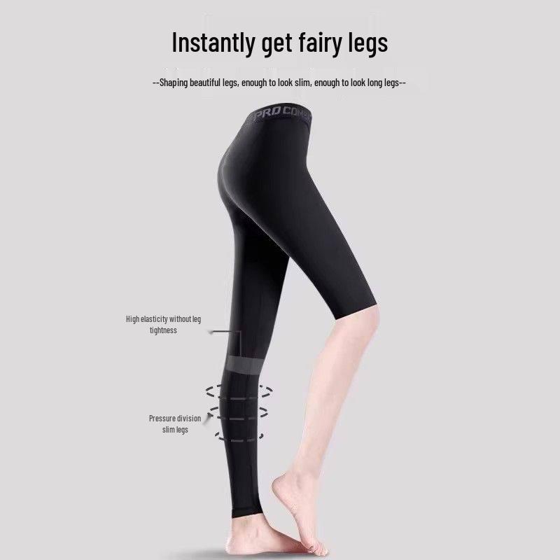 Dámské rychleschnoucí kompresní kalhoty na běhání a jógu - Vysoká elasticita, Velké velikosti, Připravené na podzim