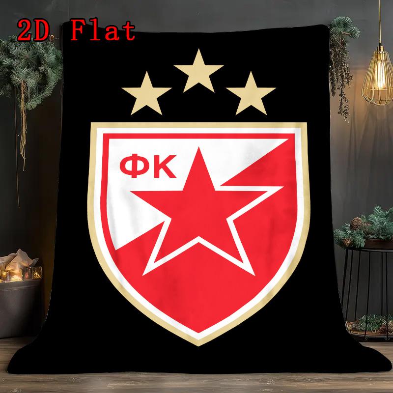Crvena Zvezda 2D Flat Pattern Flannel Blanket, High quality All Seasons, Home Decor, Warmth and Comfort, Perfect for Christmas Gifts.