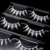 Samcos White False 3 False Eyelashes for Soft Eyelashes, Pairs, White, Cosplay, Costumes, Halloween, Parties, Reusable, Natural,