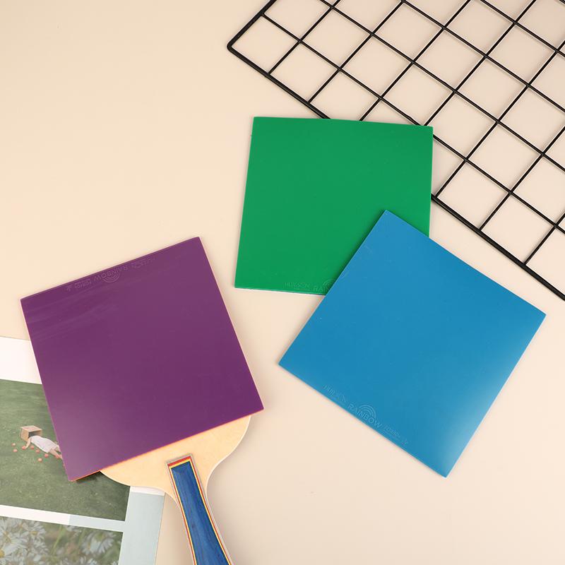 1Pc Colorful Rainbow Table Tennis Rubber Sheet Ping Pong Rubber With 2.0mm High Density Sponge For Training