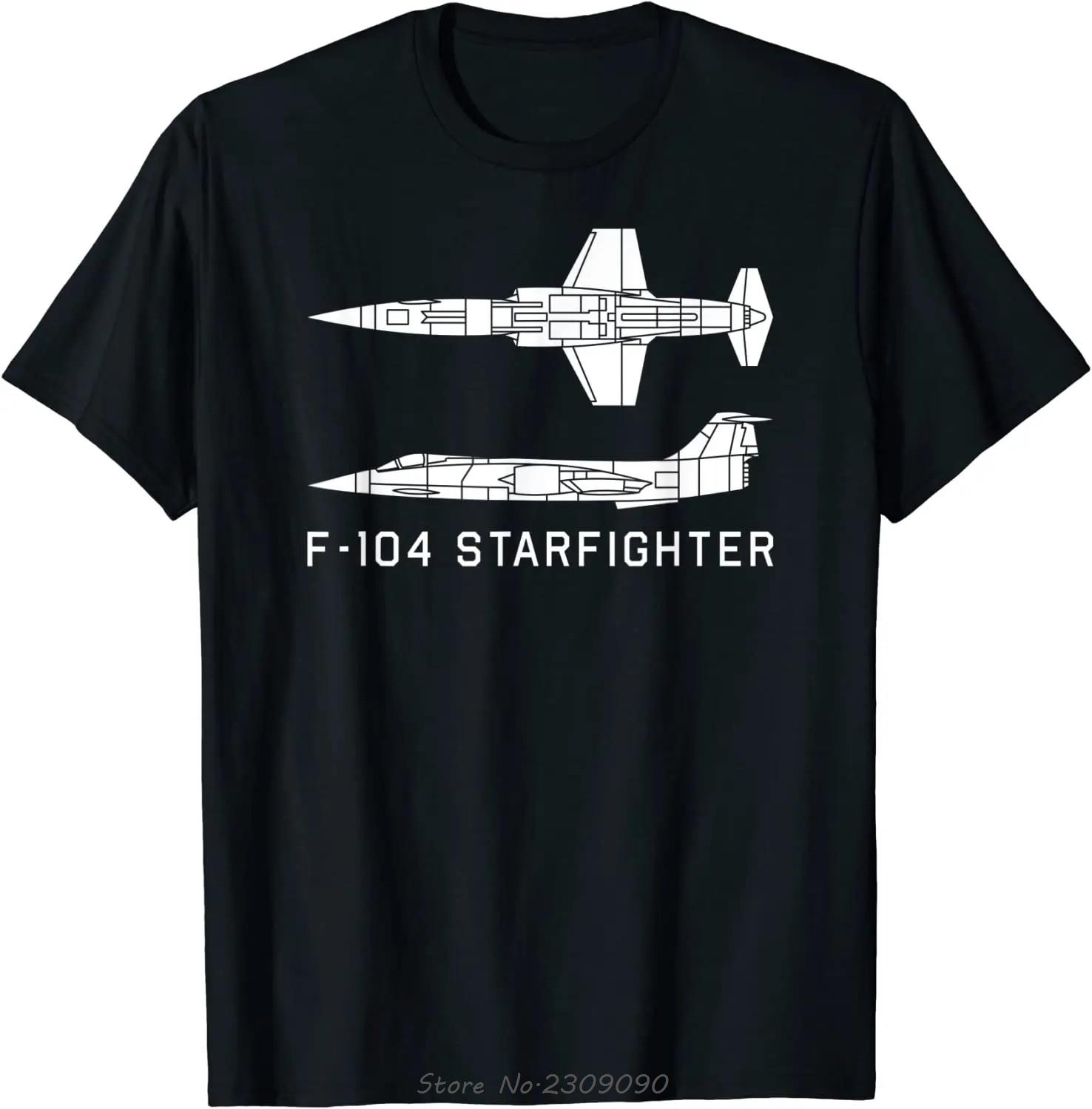 

F104 Starfighter Jet Plane Silhouette Cotton Tshirt Casual Unisex Tops Tees ONeck Summer Mens Clothing Oversized Tshirt S