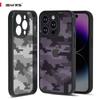(Comes with wrist strap)IBMRS for Apple iPhone 14 pro Case 6.1 Inches camo Transparent Hard Back Shockproof TPU Frame Case