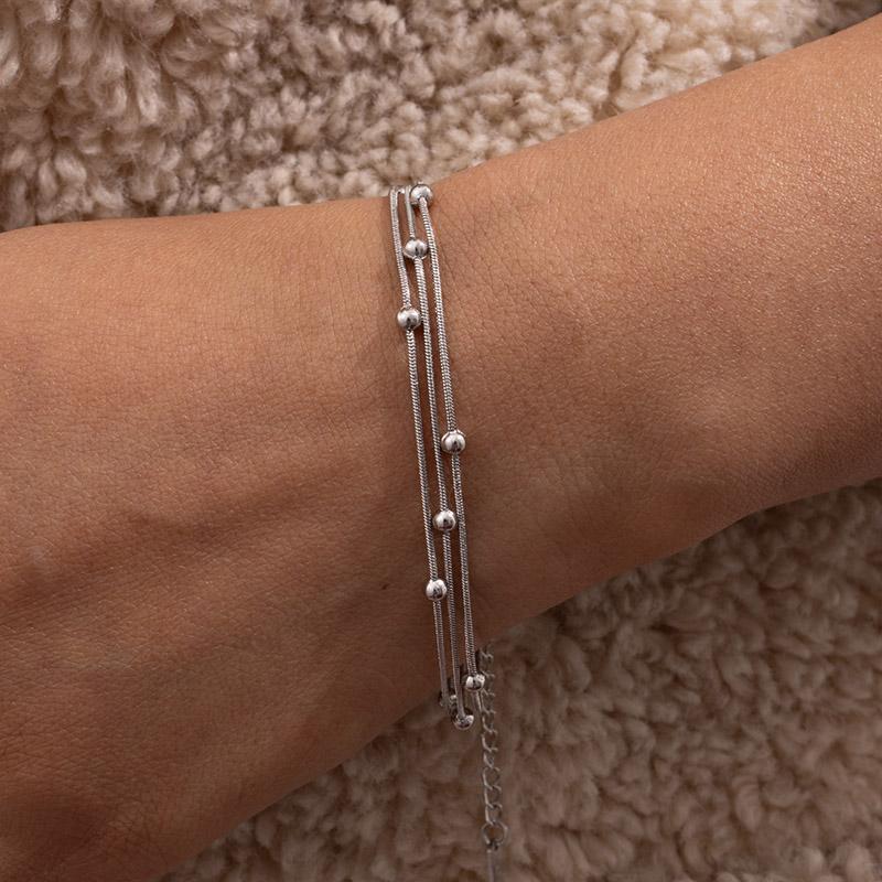 

Многослойный браслет из нержавеющей стали 316L Foxanry Модный Креативный Элегантный Водонепроницаемый Праздничные Ювелирные Изделия Подарки EL0005 серебряный