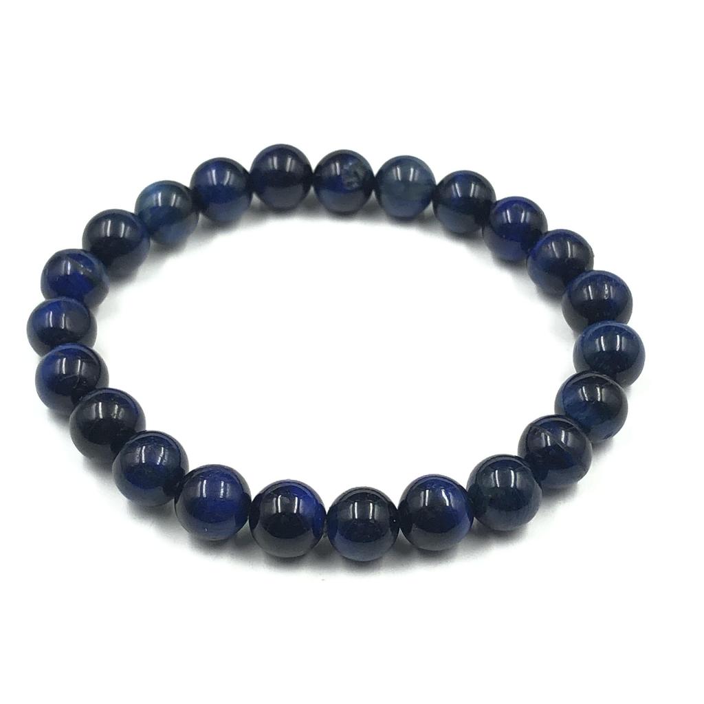 8mm Natürlicher Dunkelblauer Stern-Tigerauge Edelstein Runde Perlen Schmuck Glücksbringer-Armband 7,5" Für Männer/Frauen RBB-91