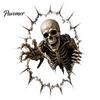 Ghost Witch Decals Halloween Window Decal, 3D Crack Glass Spooky Decoration, Pumpkin Skeleton Indoor Ornamentation Break in Stickers, Illusion Mirror