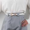 Imitation Leather Women Belt Butterflies Buckle Adjustable Length Waist Band Dress Shirt Tops Versatile Belt
