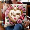 1PCS Home Decor Happy Mother'S Day Heart Floral Pillow Pattern Cushion Cover Suitable For Sofa Bedroom Car Pillow Cover