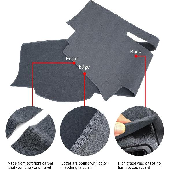 Dashboard Cover Mat Dash Cover Compatible With Toyota 4Runner 2010- Dash Board Protector Cover(Dark Gray)