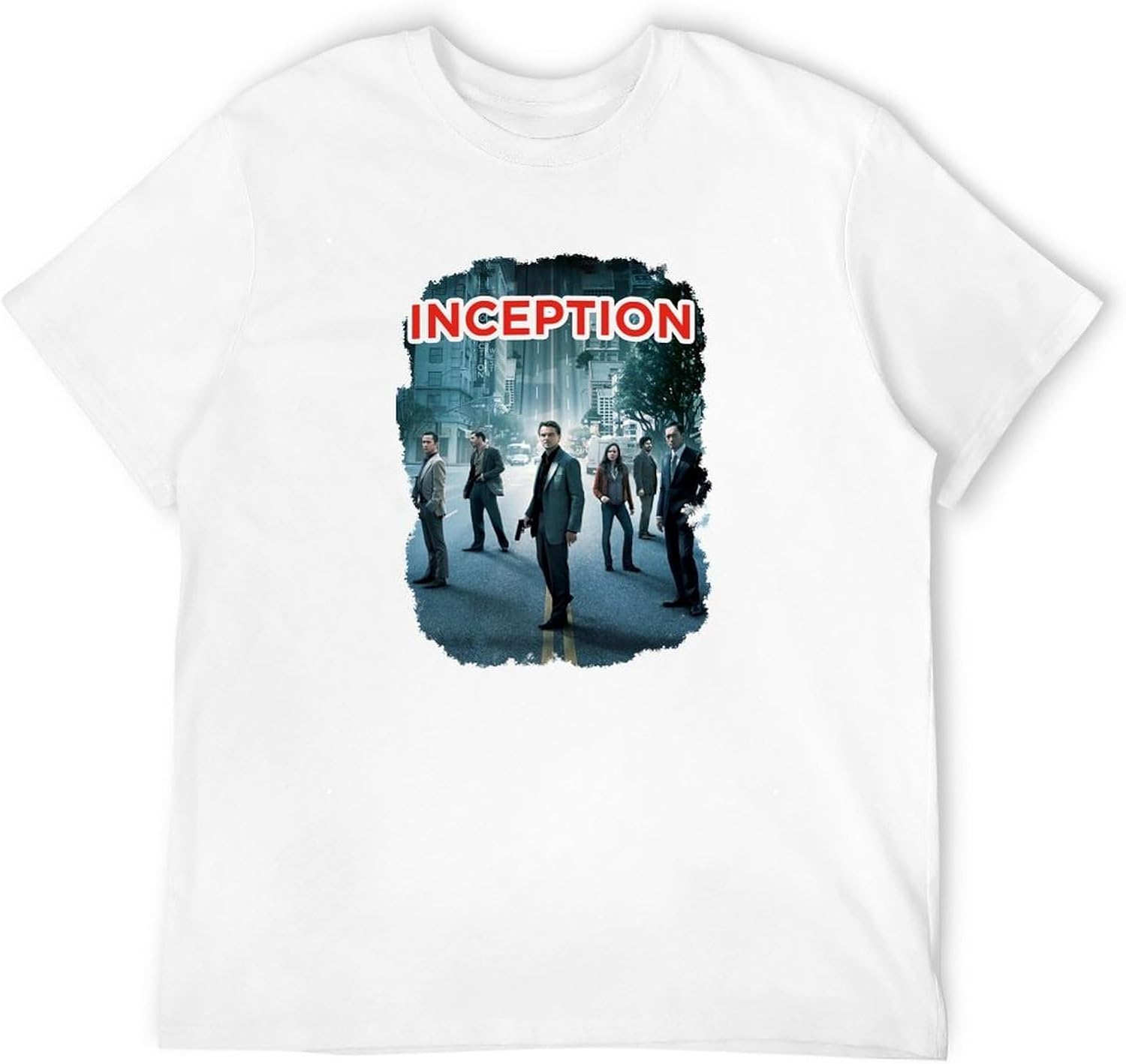 Inception Casual Short Sleeve Men T Shirt 4XL белый