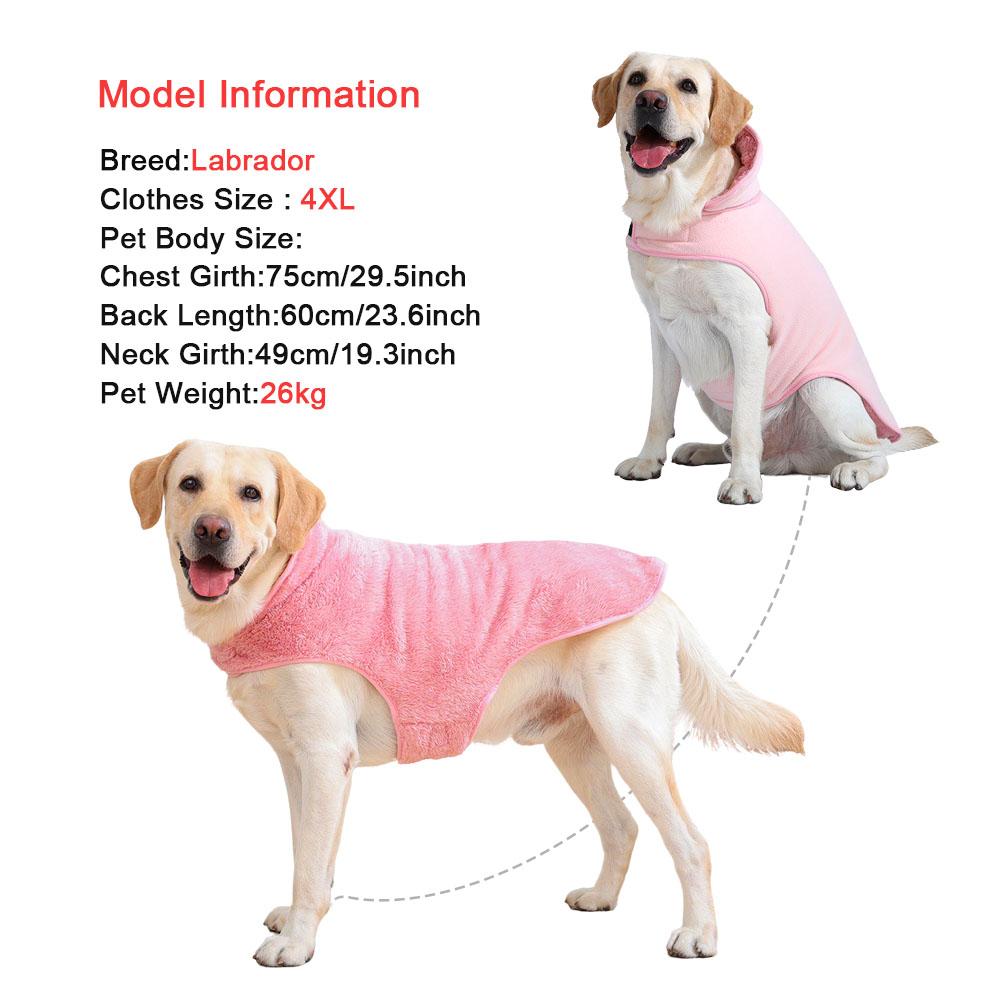 Reversible Large Dog Clothes Soft Fleece Sweater Jacket For Medium Big Dogs Golden Retriever Labrador Coat Costume Pet Outfits