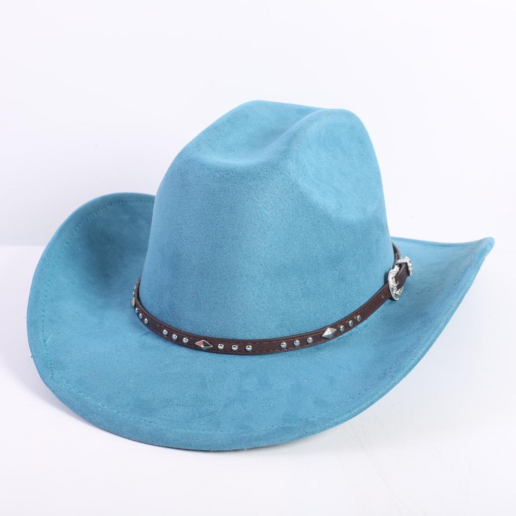 Neue Farbe Western Cowboyhut Herren und Damen Pendler Vielseitig Einfacher Stil Breiter Rand Zylinder Sonnenhut