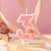 Pink Creative Digital Birthday Cake Decoration Candle Handmade Diy0-9 Party Atmosphere Decoration