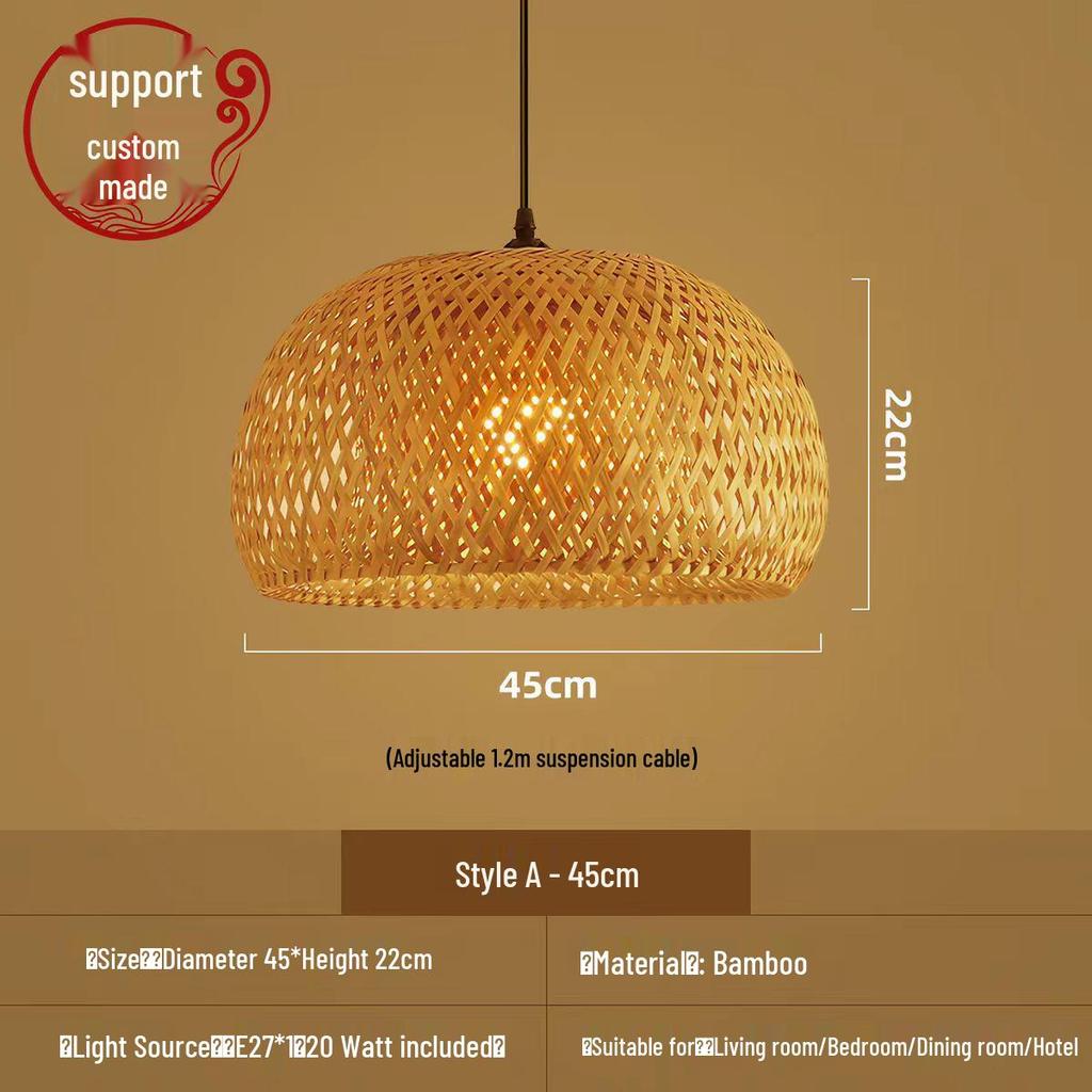 Bamboo Weaving Pendant Lamp - Zen Tea Room & Restaurant Lighting, New Chinese Style Rattan Lantern