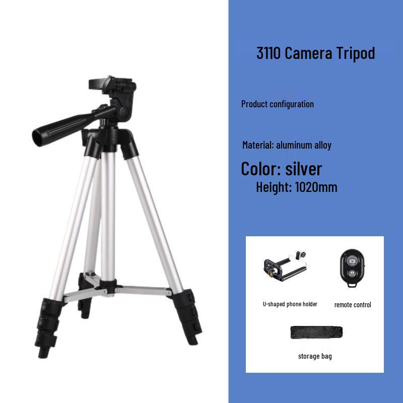 Aluminum Mobile Phone Holder & Projector Stand with Remote Control Tripod for Outdoor Shooting & Live Streaming